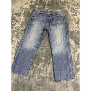 Lucky Brand Mens Jeans 38x30 Blue Straight Light Distressed Denim